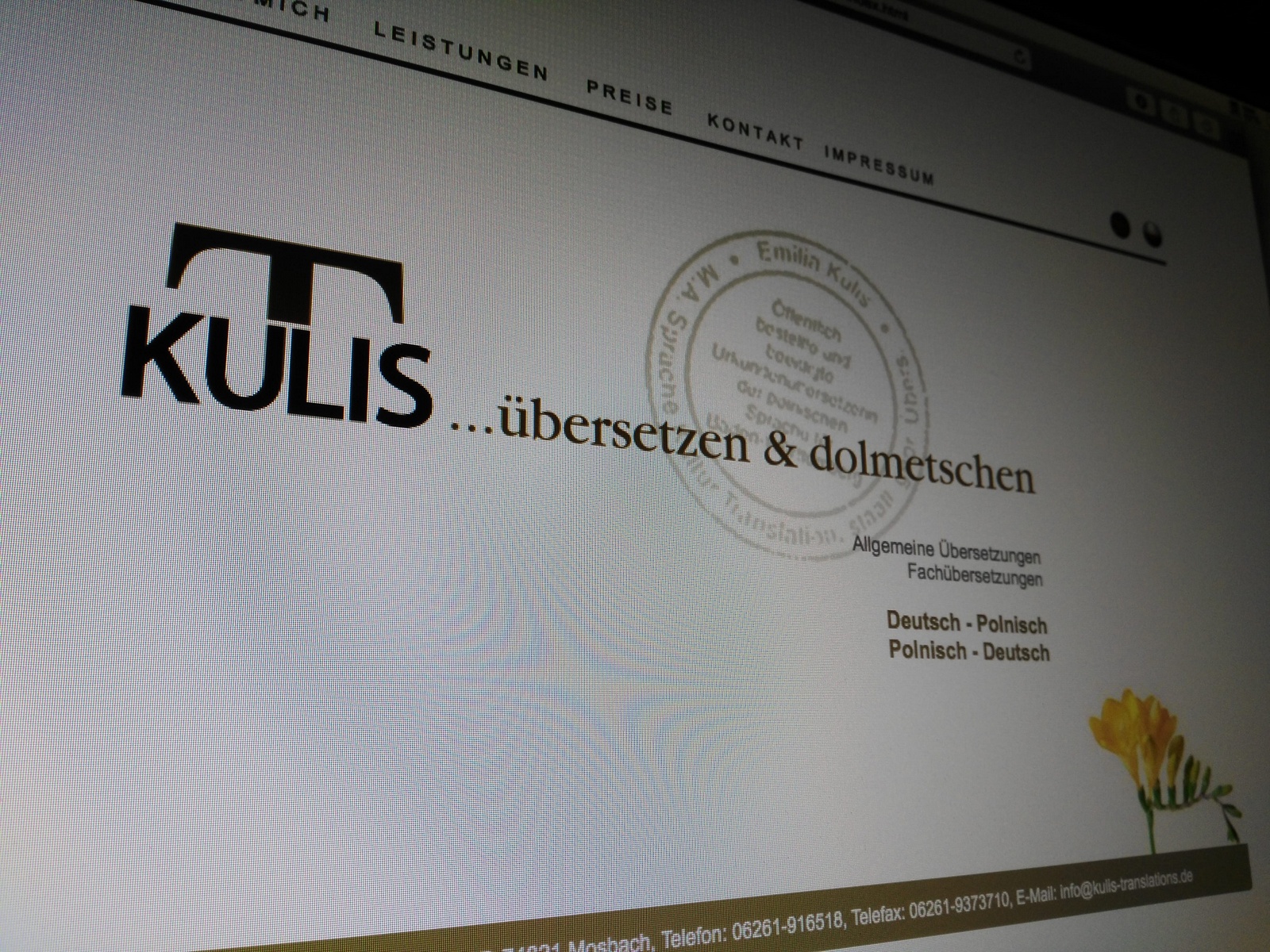 Homepagegestaltung, Website